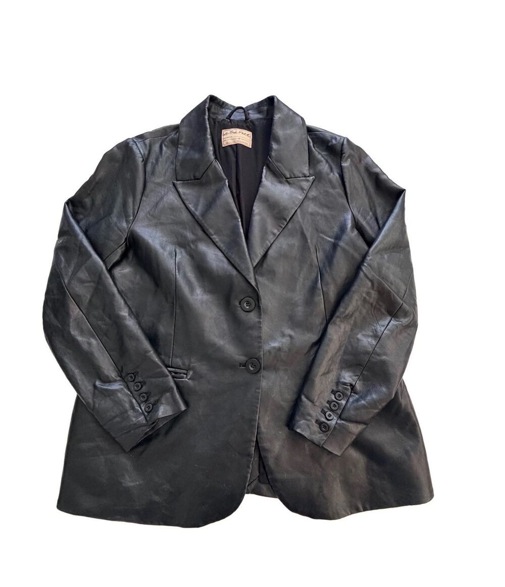 We The Free People Stevie Blazer Jacket Vegan Leather Jacket L $198